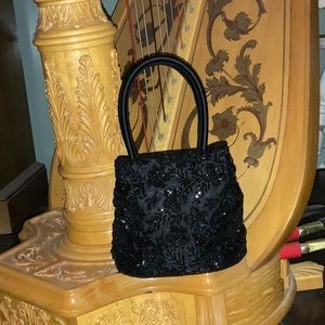Black Beaded Evening Bag